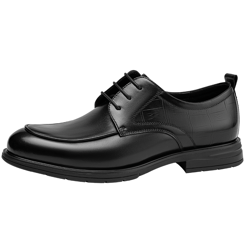 Aokang Men's Shoes, Autumn New Style Formal Leather Shoes, Cowhide Business Professional Soft-Soled Comfortable Breathable Men's Shoes, Black, Size 38