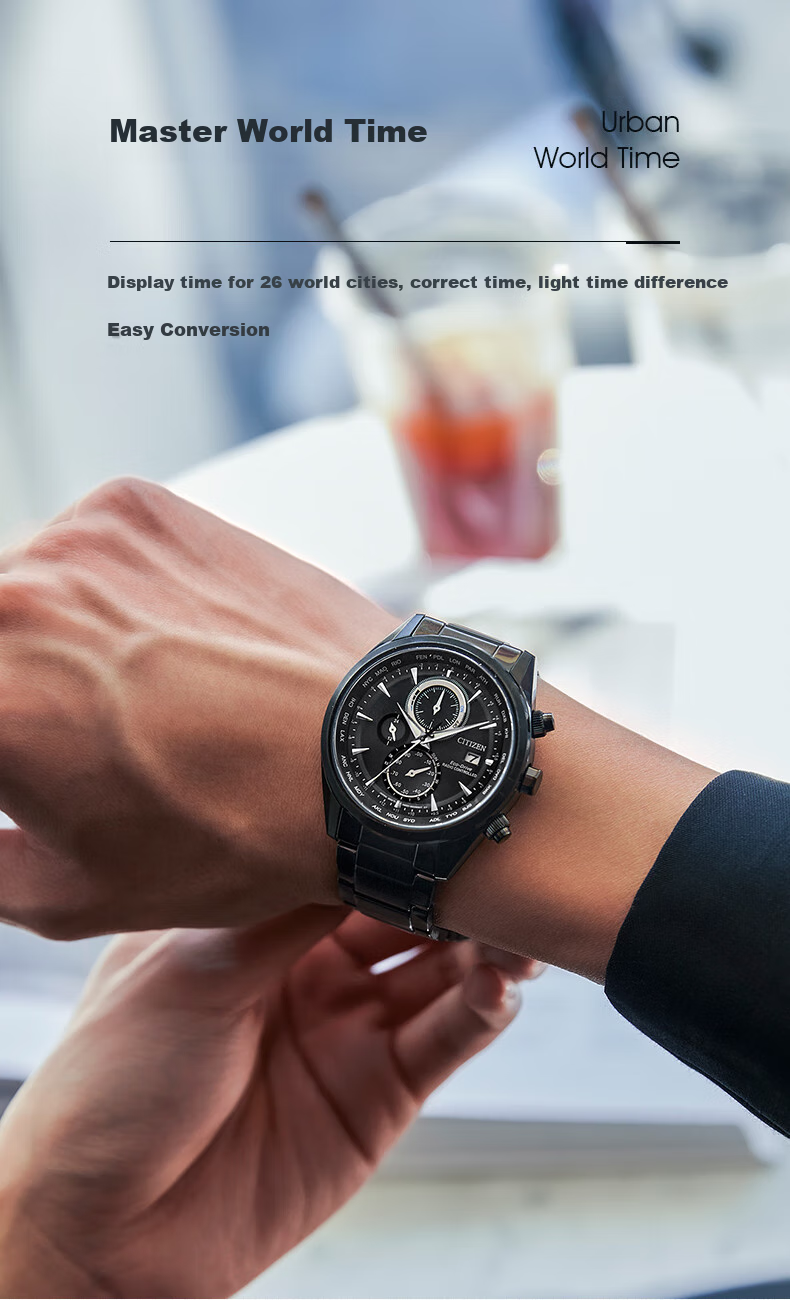 CITIZEN Watch for Men, Eco-Drive, Radio-Controlled, Japanese And Korean Style, Eagle in The Sky, Steel Band, Gift for Boyfriend, AT8265-81E 1