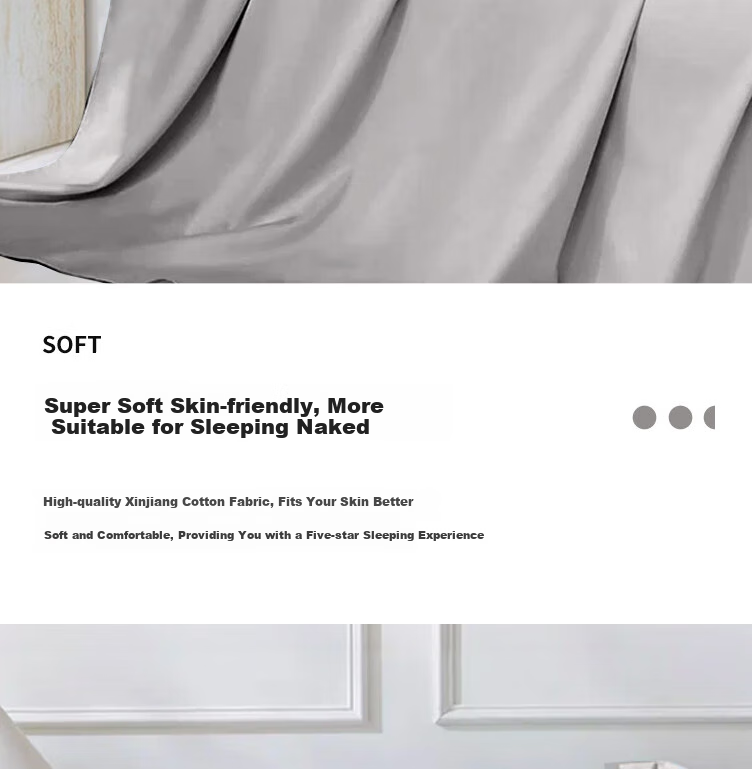 ZiiU Single Bed Sheet, 100% Xinjiang Pure Cotton Bed Cover, 245x270cm, Light Gray, Suitable for 1.8x2 Meter Bed 9