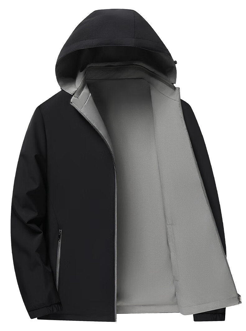 FIRS Reversible Men's Jacket Spring Autumn Business Casual Workwear New Detachable Hood Short Coat 1