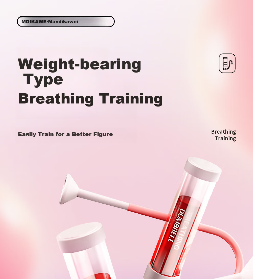 Mdikawe Breath Dumbbell Weight, Middle School Entrance Exam Abdominal Trainer, Lung Capacity Vest, Face Slimming Core Exercise Fitness Equipment, Pink 1