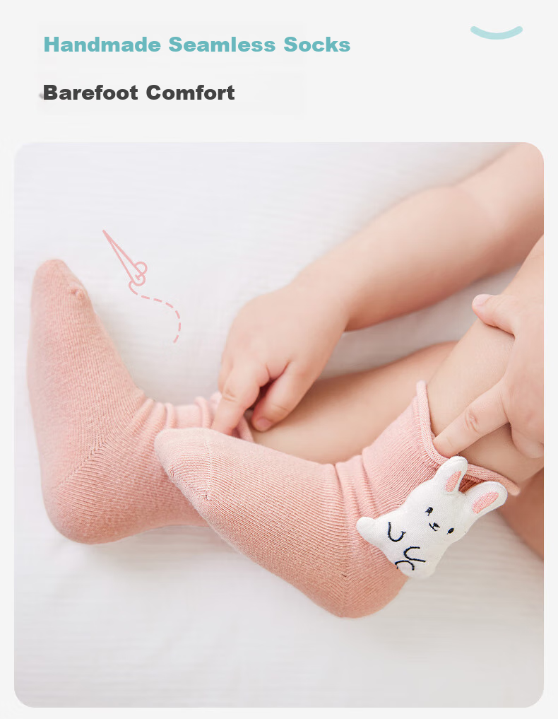 Ibaby / British Baby Newborn Socks, Infant Spring And Summer Mid-Calf Socks, Boys And Girls Doll Cotton Socks, 3 Pairs Per Pack 7