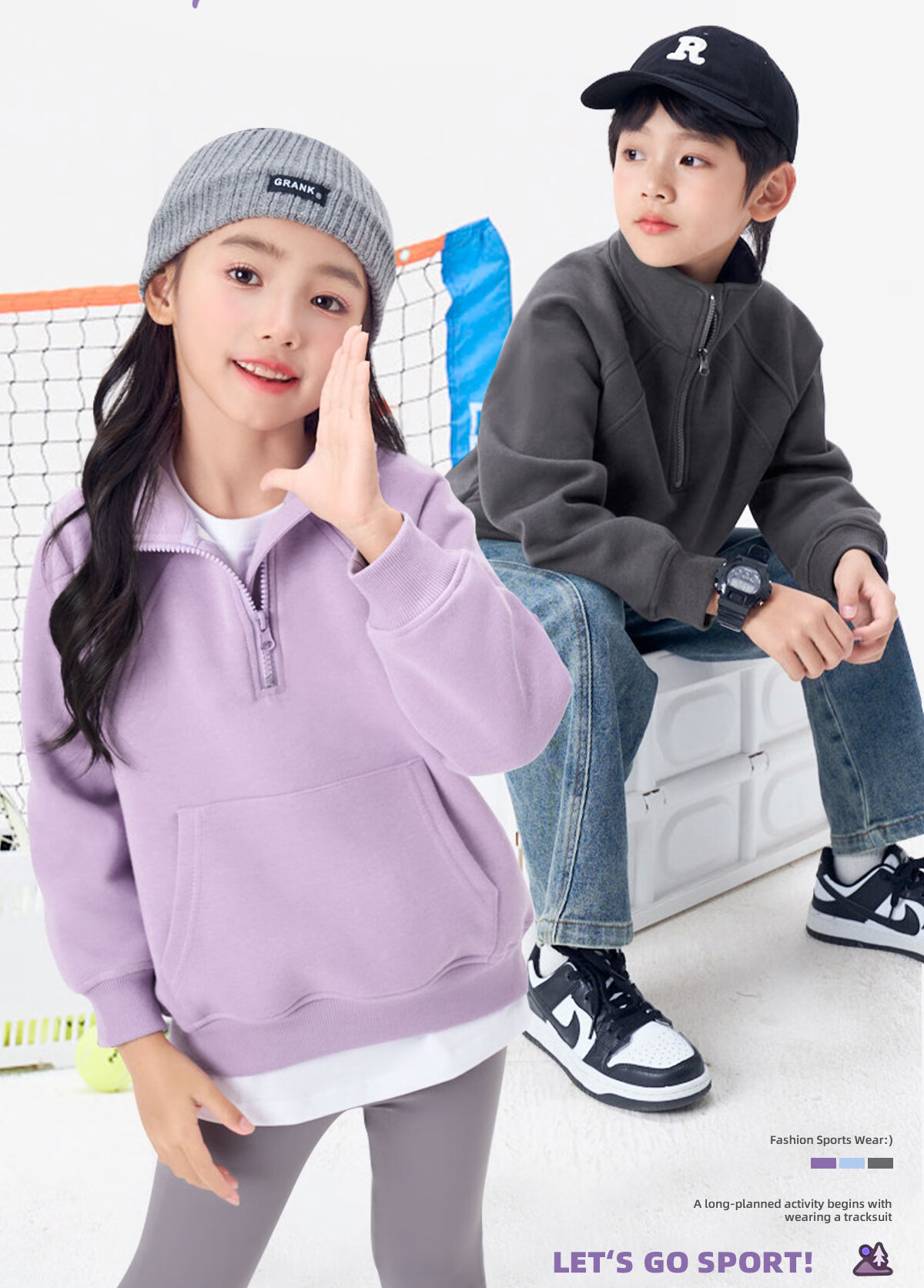 TonLion Kids Hoodie Spring and Autumn Stand Collar Jacket Boys Girls Autumn Half High Collar Zipper Sportswear Long Sleeve Top 4
