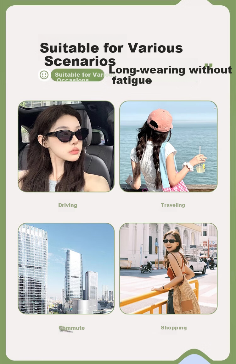 FESETE Folding Sunglasses, UV Protection Sunglasses for Men And Women, Driving Glasses, Light-Blocking Sunglasses for School 5