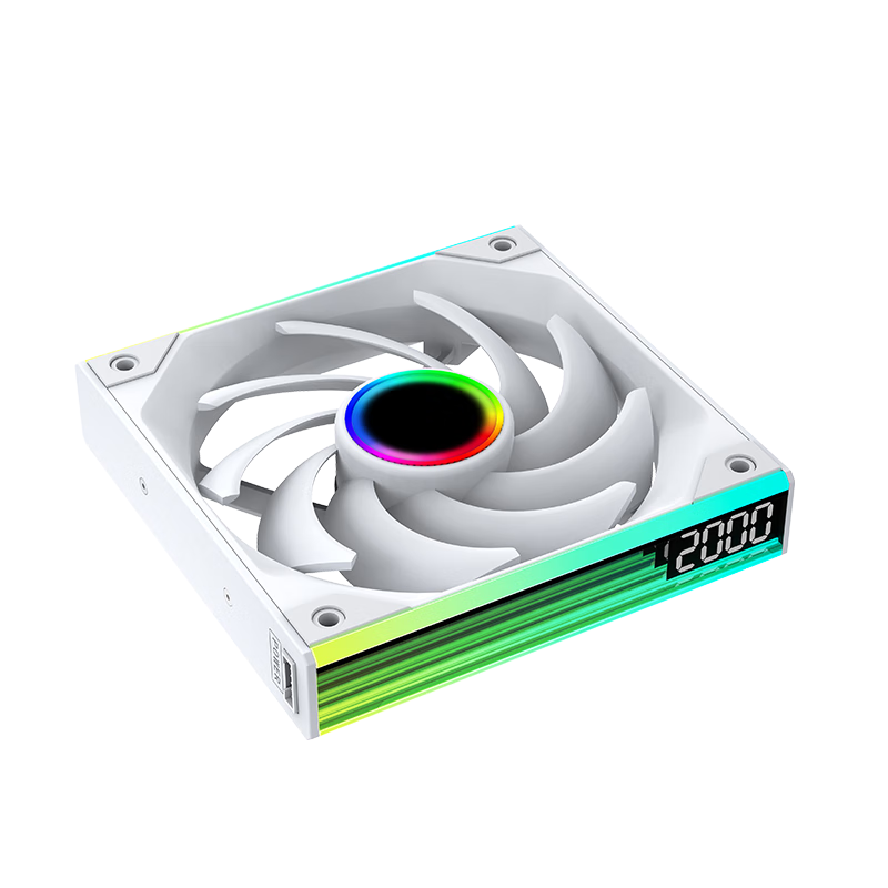 Conglinbao Xinglian Fan, 120mm Integrated Building Block Fan, Straight Blade 12cm, Infinite Mirror Light Synchronization PWM Speed Control, White Case Fan, ARGB Desktop Computer Quiet Fa