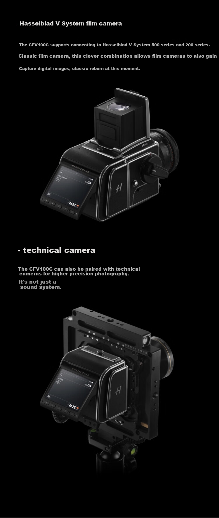 HASSELBLAD 907X & CFV 100C Medium Format Mirrorless Digital Camera, Film Adapter, 100 Million Pixels, HASSELBLAD Natural Color Solution, Phase Focus 5