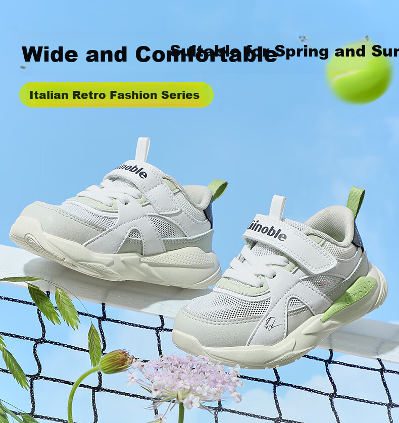 Ginoble Toddler Shoes for 18 Months to 5 Years Old, Boys And Girls Summer Breathable Functional Shoes GW1721 Bright White/sailboat Blue 1
