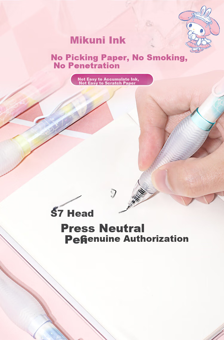 GuangBo &Sanrio Retractable Gel Pen, Black Smooth ST Tip Exam Pen Writing Pen Signature Pen, Stationery Gift, Random Style KT82171-H 4