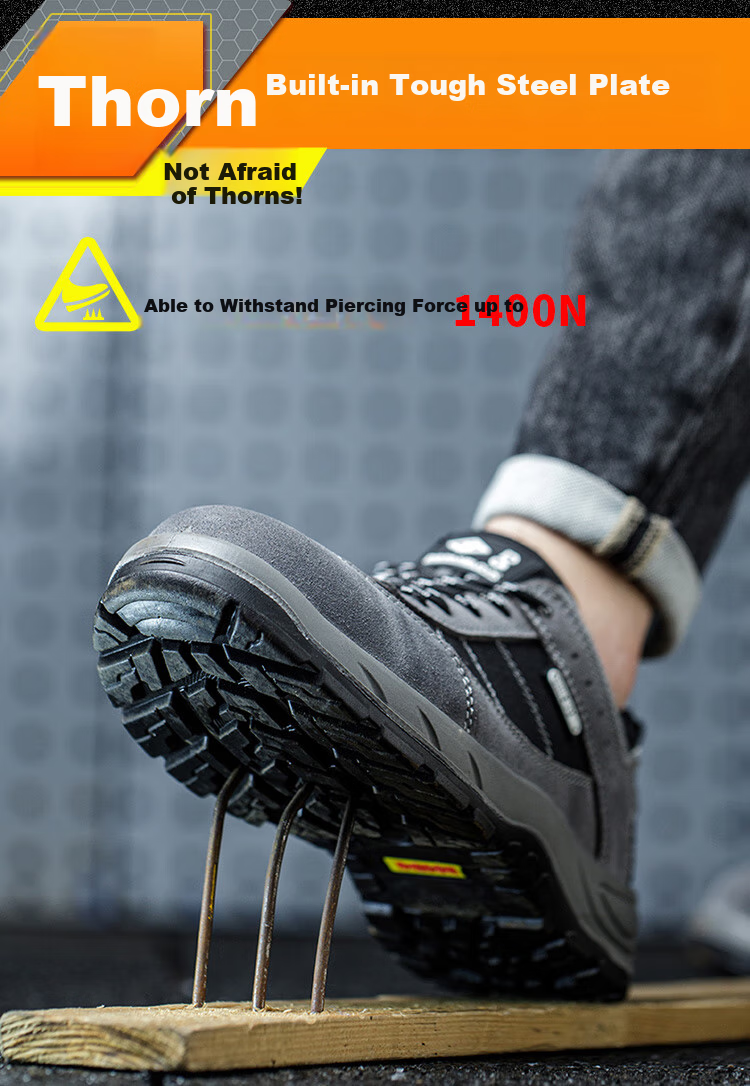 Dinggu Safety Shoes for Men, Lightweight Steel Toe Cap, Wear-Resistant Solid Sole, Anti-Smashing And Anti-Puncture, Construction Site Work JD855hui45 6