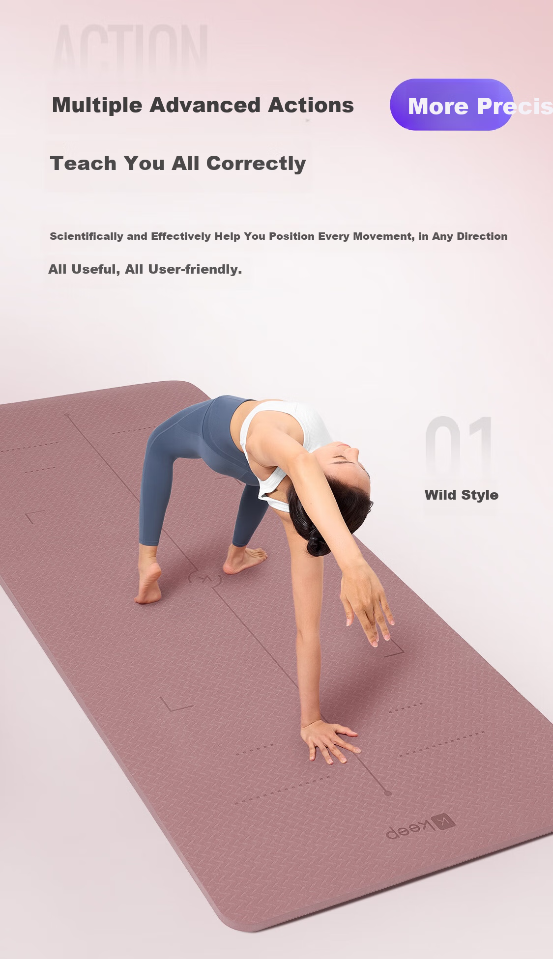 Keep Yoga Mat, Thickened And Widened, Specially for Women, Soundproof, Shock-Absorbing, Non-Slip, Suitable for Men's Fitness, Floor Mat for Home Use 5