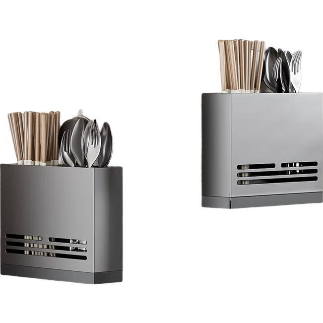 JD Original Suction Cup Wall-Mounted Chopstick Holder, Kitchen Storage Rack, No-Drill Storage Box, Chopstick Cage, Draining Organizer Shelf
