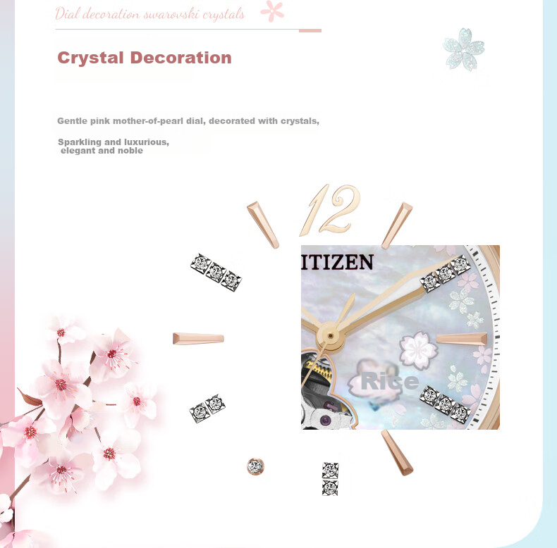 CITIZEN Watch for Women, Japanese And Korean Style, Automatic Mechanical Steel Strap, Fashionable Gift for Girlfriend, PC1018-69D 4