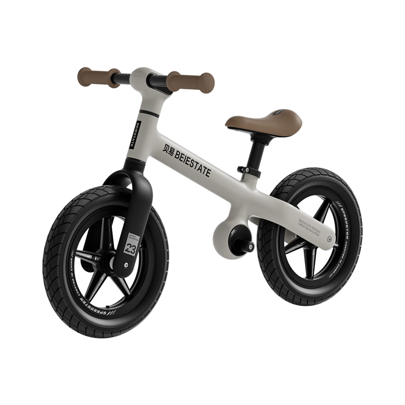 BEIESTATE Artisan Children's Balance Bike for Ages 2-6, Toddler Gliding Walker with Adjustable Seat, First Birthday Gift, Mica Gray