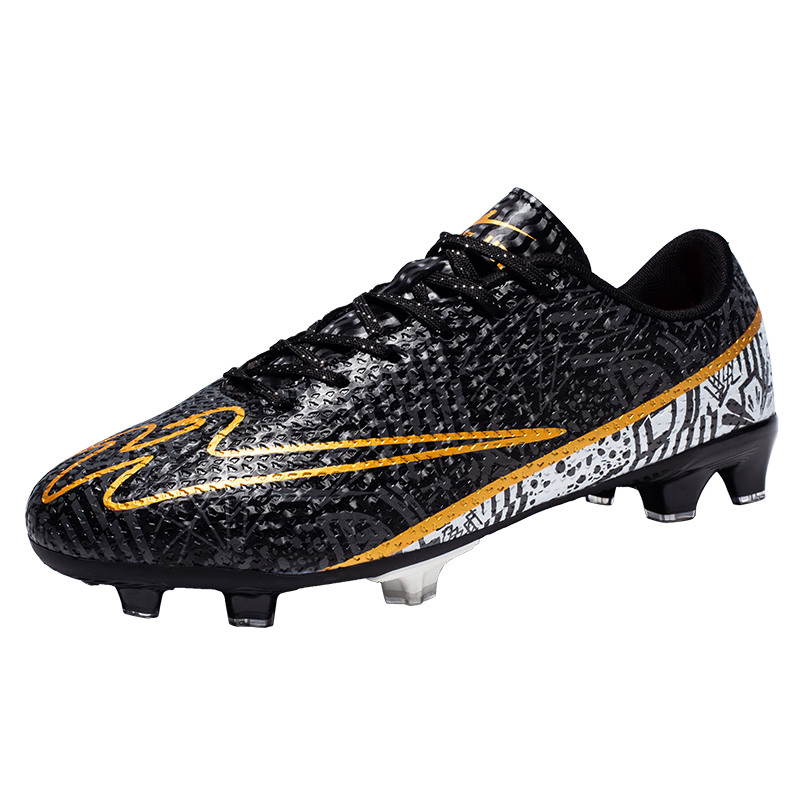 Shuangxing Football Shoes Men and Women Adult Long Stud FG Youth Sports Student Turf Competition Training Shoes Black Long Stud 44