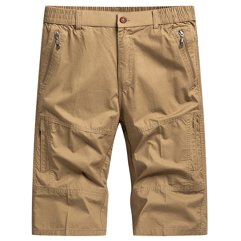 ROMON Summer Men's Workwear Cropped Pants Cotton Breathable Simple Youth Sports Shorts Beach Pants Xinjiang Pure Cotton