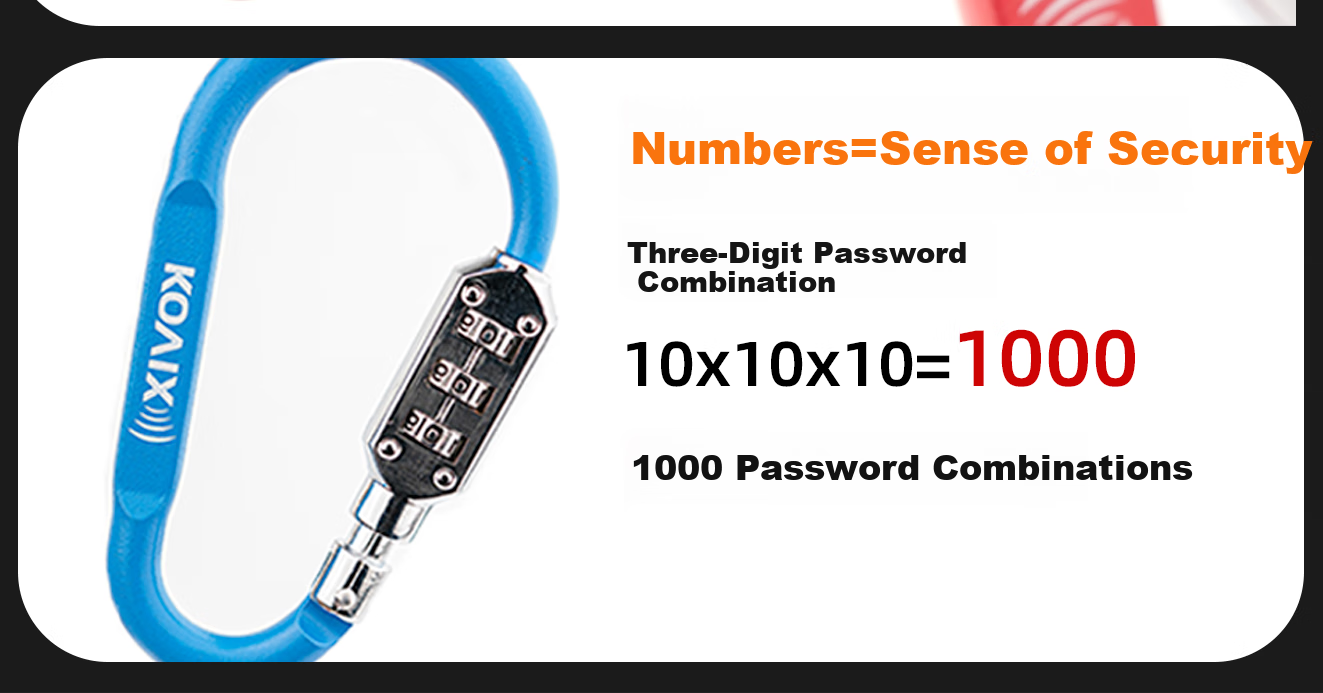 KOVIX KHEL Motorcycle Helmet Lock, Bicycle Lock, Electric Mountain And Road Bike Password Portable Anti-Theft Home Lock 13