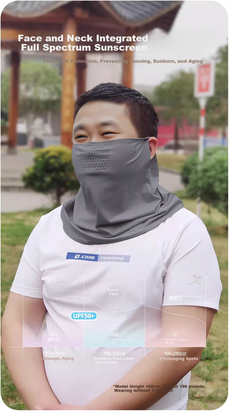 Ousen Large Size Sun Protection Face Mask for Big Faces, Loose-Fitting Full Face UV Protection Cycling Face Cover with Neck Guard for Summer 4