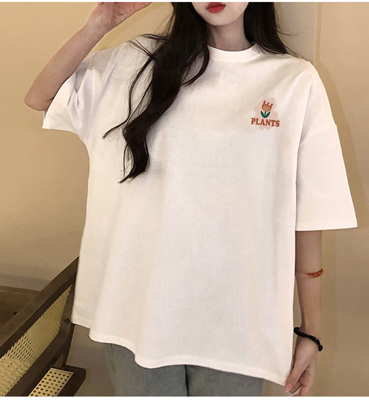 TonLion 2025 Summer Women's Crew Neck Back Graphic Short Sleeve T-Shirt 14