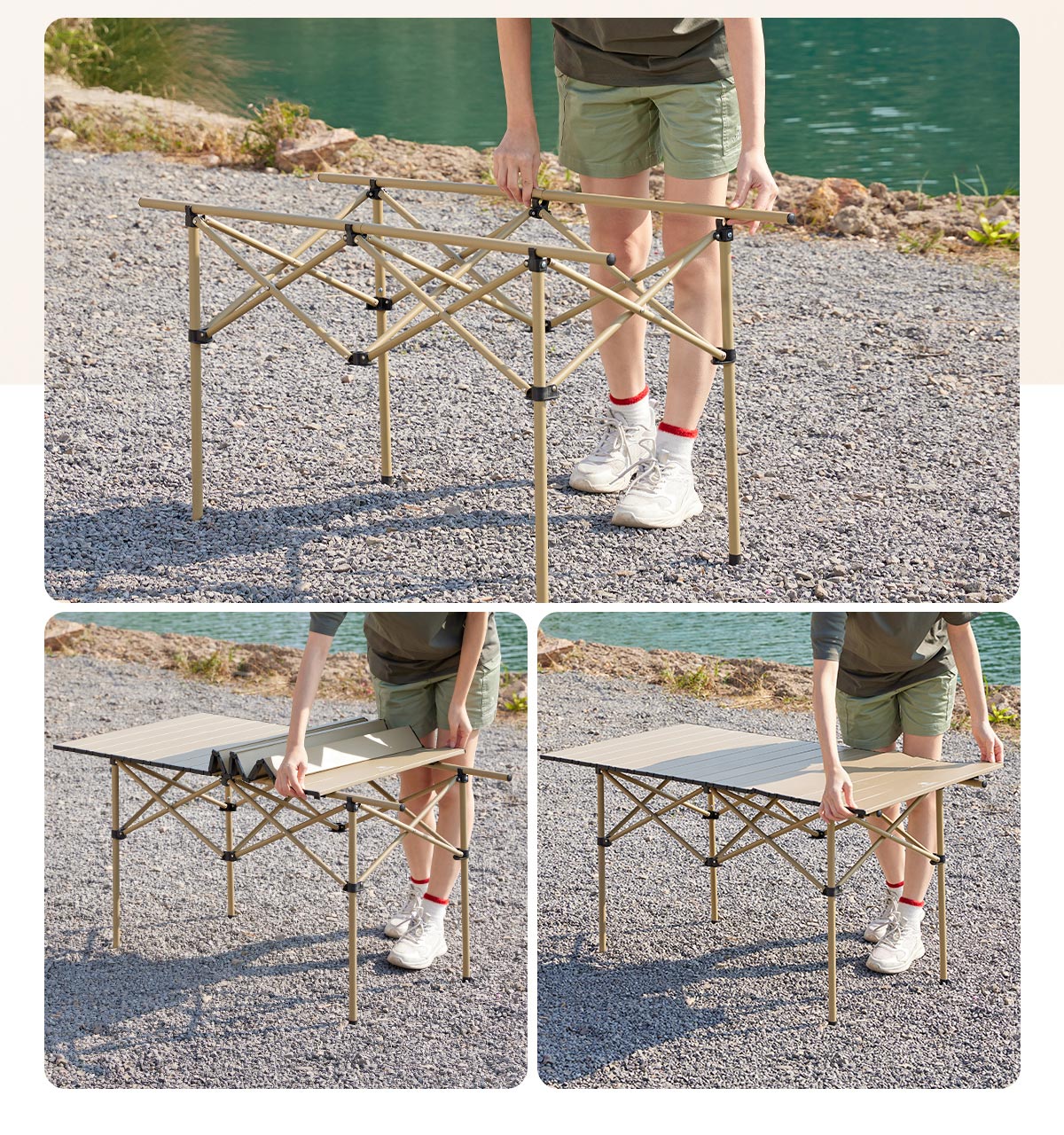 CAMEL Outdoor Folding Table And Chairs Set, Camping Equipment, Egg Roll Table, Wilderness Picnic And Camping Table And Chairs Supplies 1