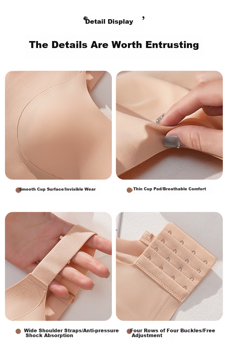 GRACEWELL Spring And Summer Large Bust Minimizer Rabbit Ear Cup Thin Bra for Women, High Side Support, Side Boob Control, Anti-Sagging, Wireless Brassiere 16