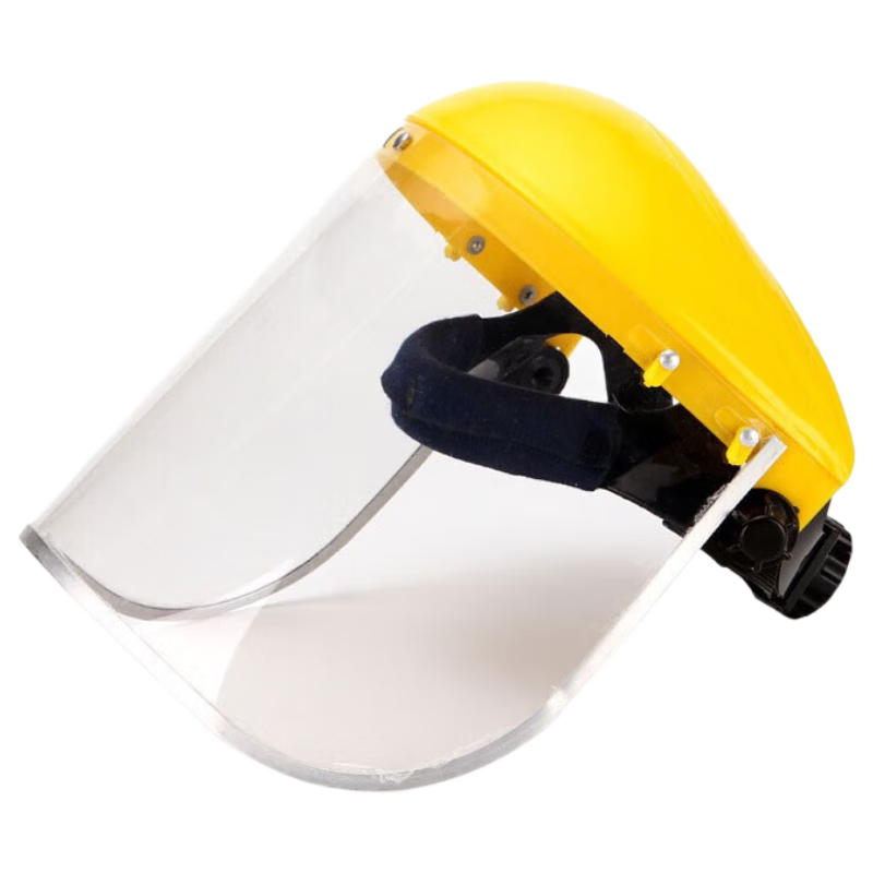 Minggu Protective Welding Face Shield Head-Mounted Anti-Burn Face Mask Yellow Top Aluminum Edge Protective Mask
