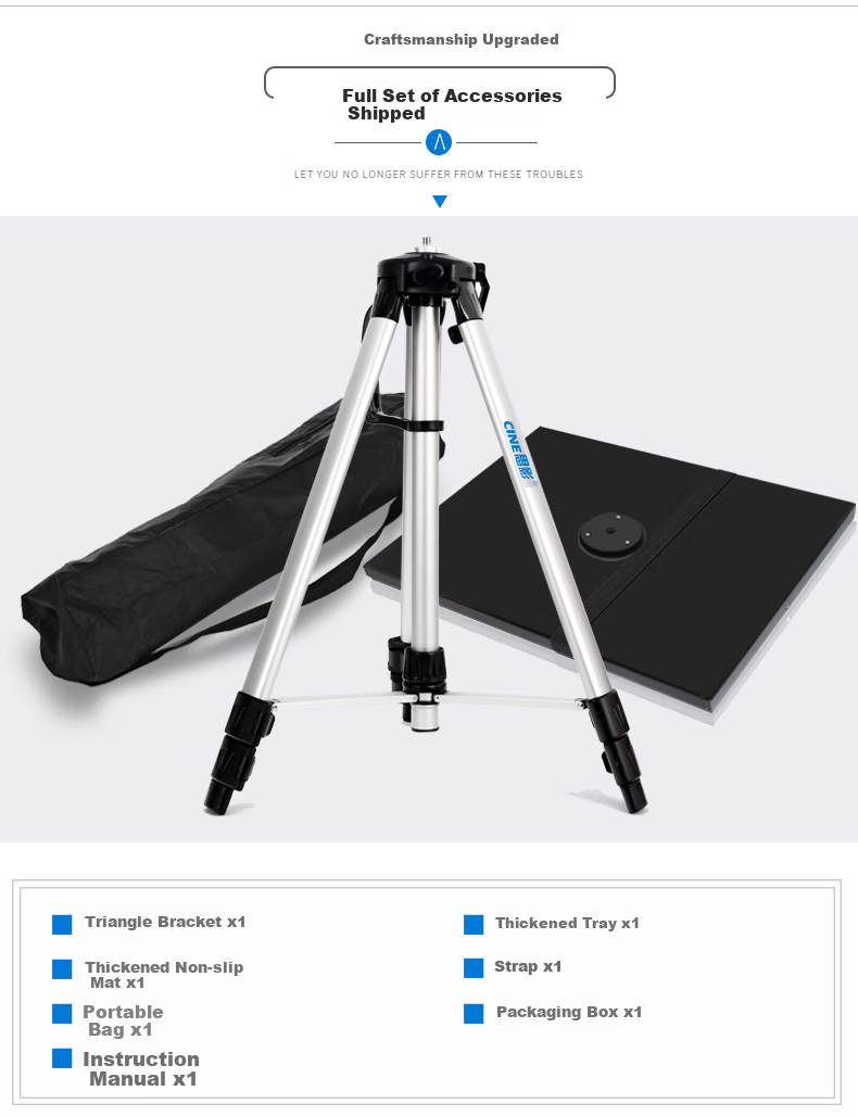 CINE Projector Stand Floor Tripod Aluminum Alloy Telescopic with Tray Stand Universal Tripod for Epson, BenQ, Sony, XGIMI, Jmgo, Dangbei Projectors PB1500 10