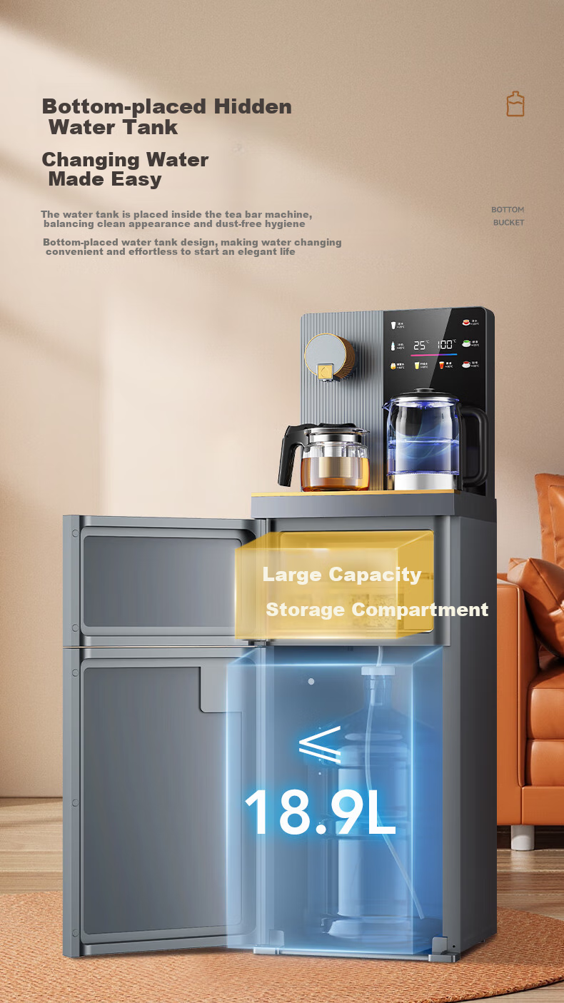 Royalstar Home Under-Counter Water Dispenser with Metal Side Panel, Voice Control, Remote Control, Running Light, Large Screen, Anti-Overflow Kettle And Tea Bar Machine Sold by JD Heating Model CY2835 9