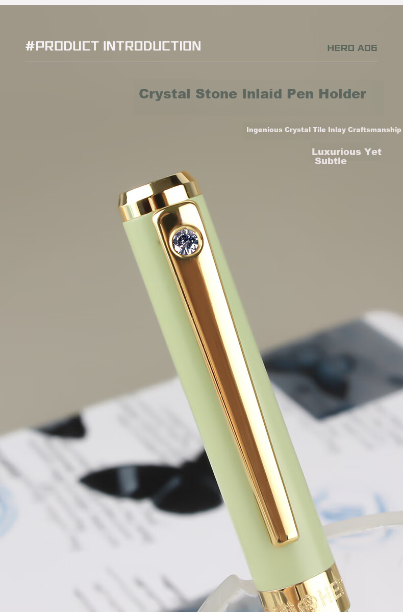 HERO Fountain Pen A06-1 Morandi Iridium Nib Adult Daily Writing Business Office Signature Ink Pen EF Nib Taro Color 4