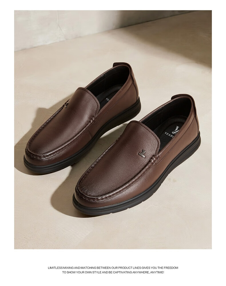 Eierkang Men's Business Casual Slip-On Leather Loafers Comfortable Driving Shoes 97150W Black Size 40 3