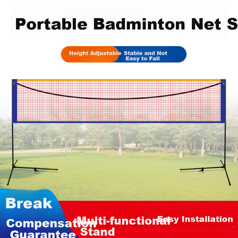 Babamama Portable Badminton Net Stand, Standard Outdoor Indoor Tennis Volleyball Shuttlecock Net Frame, Mobile New Year Gift
