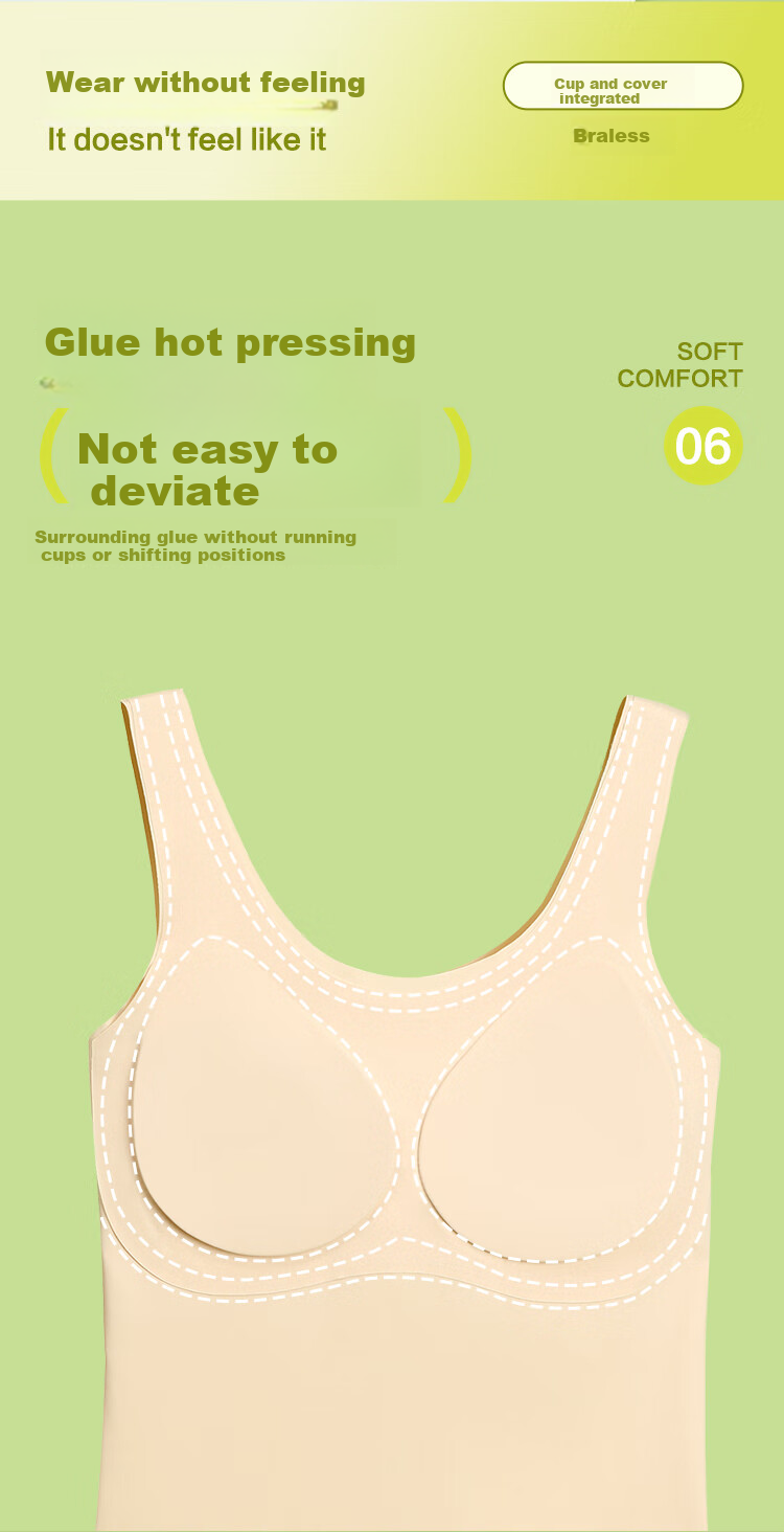 Hodo Women's Summer Ice Silk Seamless Camisole with Built-In Bra Pads, Sleeveless Undershirt E0-08 Elegant Black 165 3