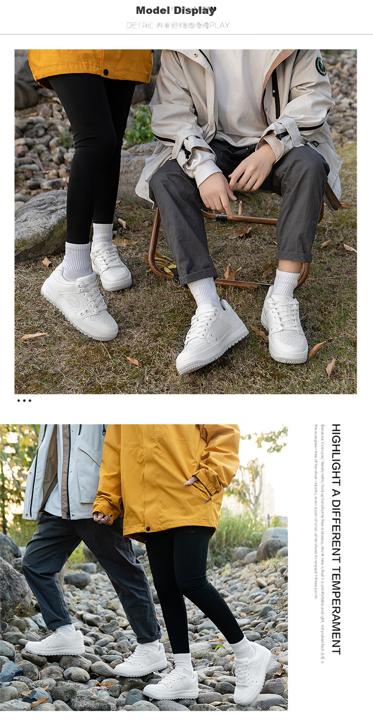 VANCAMEL Men's Sneakers, Couple's Outdoor Casual Shoes, Men's Sports Shoes, Women's White Sneakers, 6066 White And Black, Size 37 1