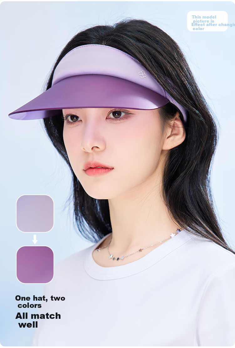 JIUMU Sun Protection Hat for Women, Sun Visor Cap, Sunhat, Visor Hat, Cool Cap, Summer Outdoor Face-Covering UV Protection Hat for Wome 7