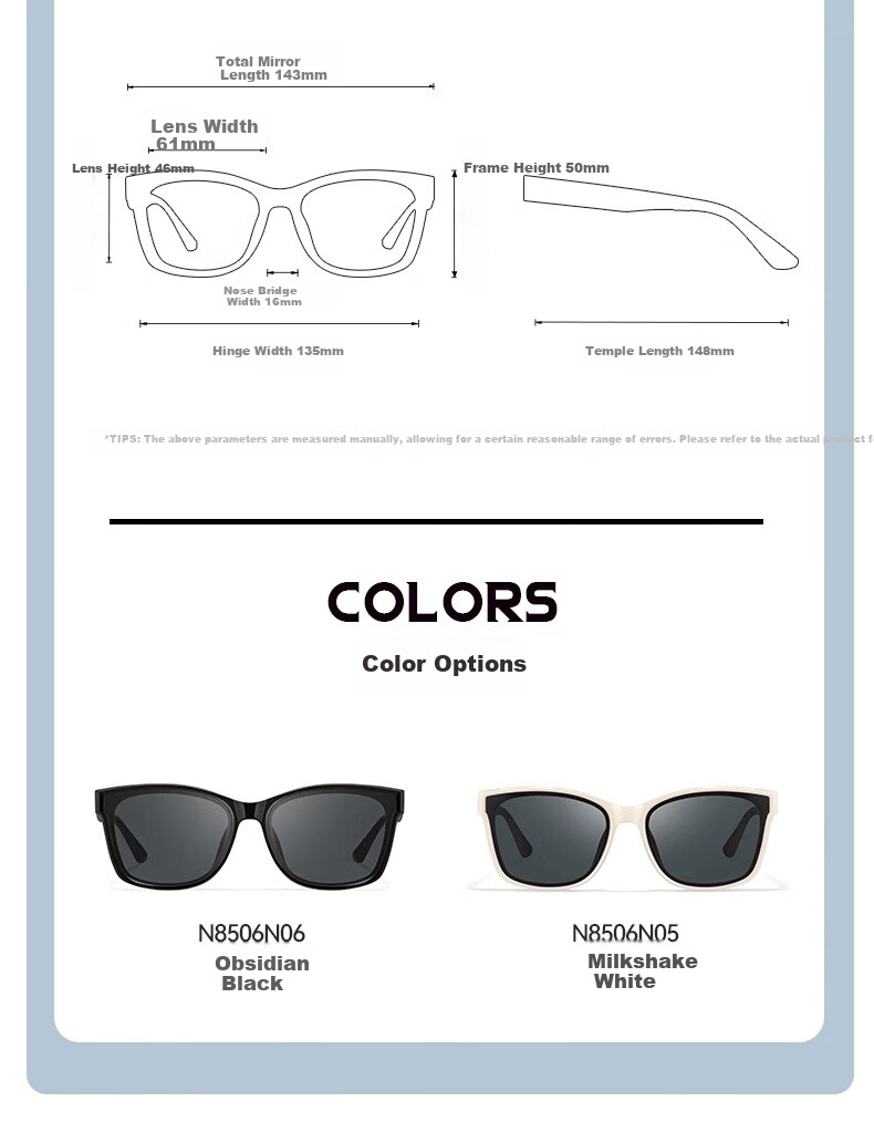 HORIEN Sunglasses for Men And Women, UV Protection Sunglasses, Same Style As Times Teenagers, New Model N8509 for 2025 8