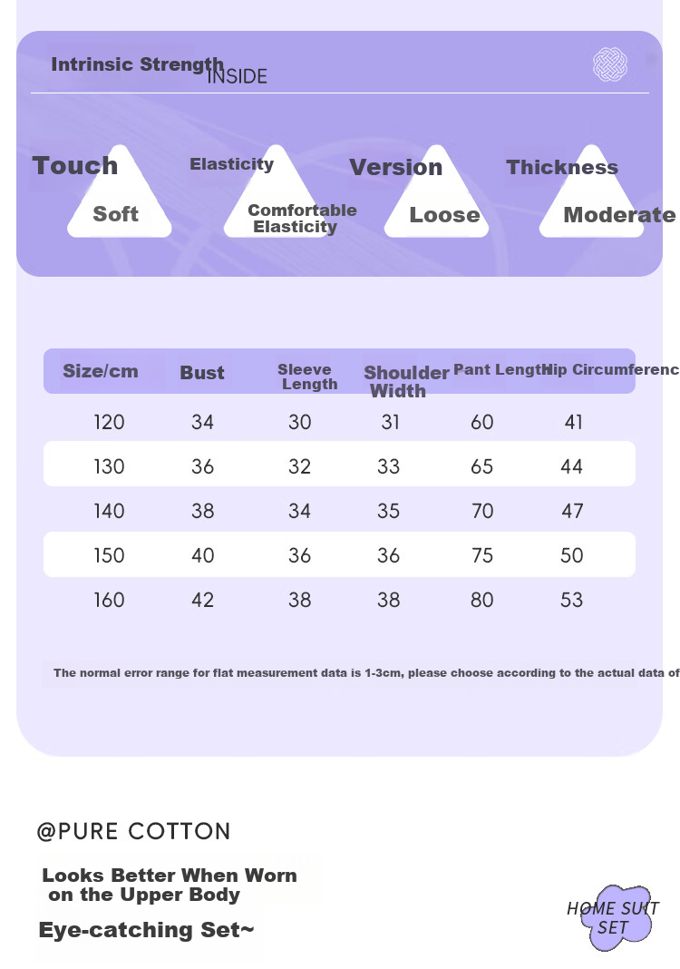 LangSha Children's Pajamas for Girls, Summer Thin Lycra Cotton Three-Quarter Sleeve Sleepwear Set for Middle And High School Students, Teenage Home Wear 9