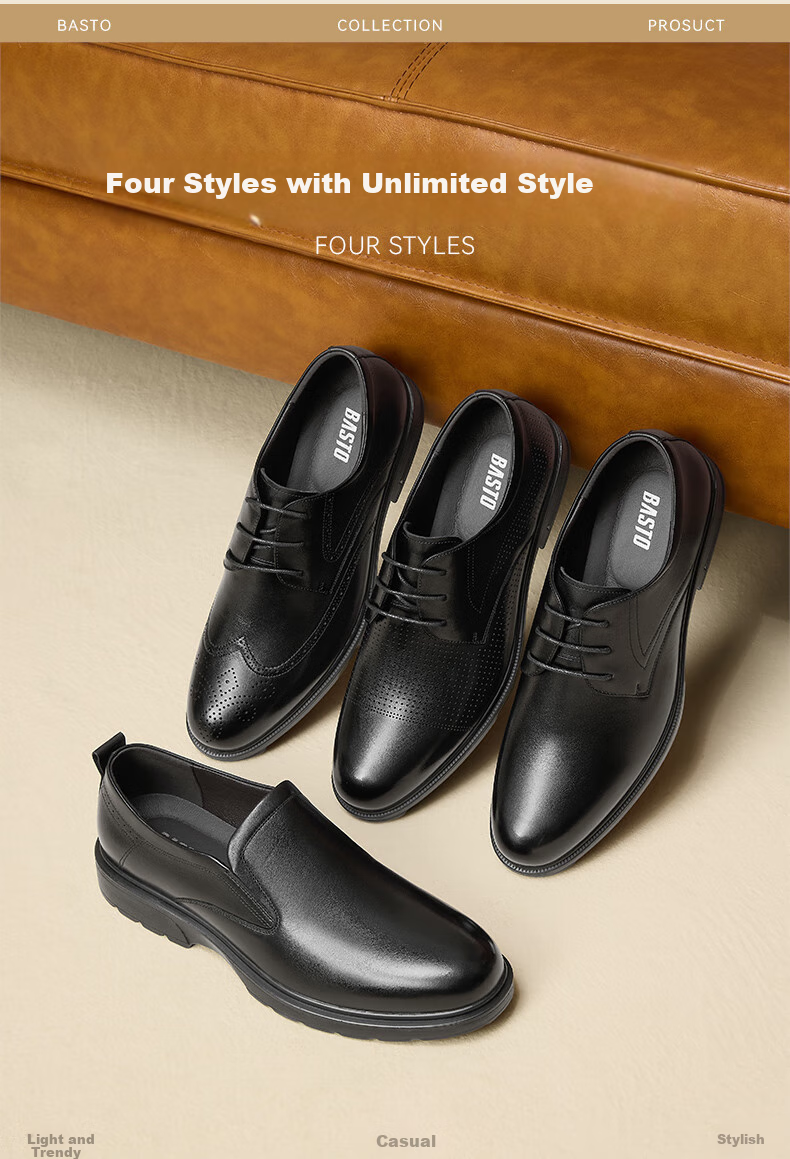 Bata Commuter Business Leather Shoes Comfortable Cowhide Men's Dress Shoes Wedding Shoes 25002AM5 Black (Perforated) Size 38 7