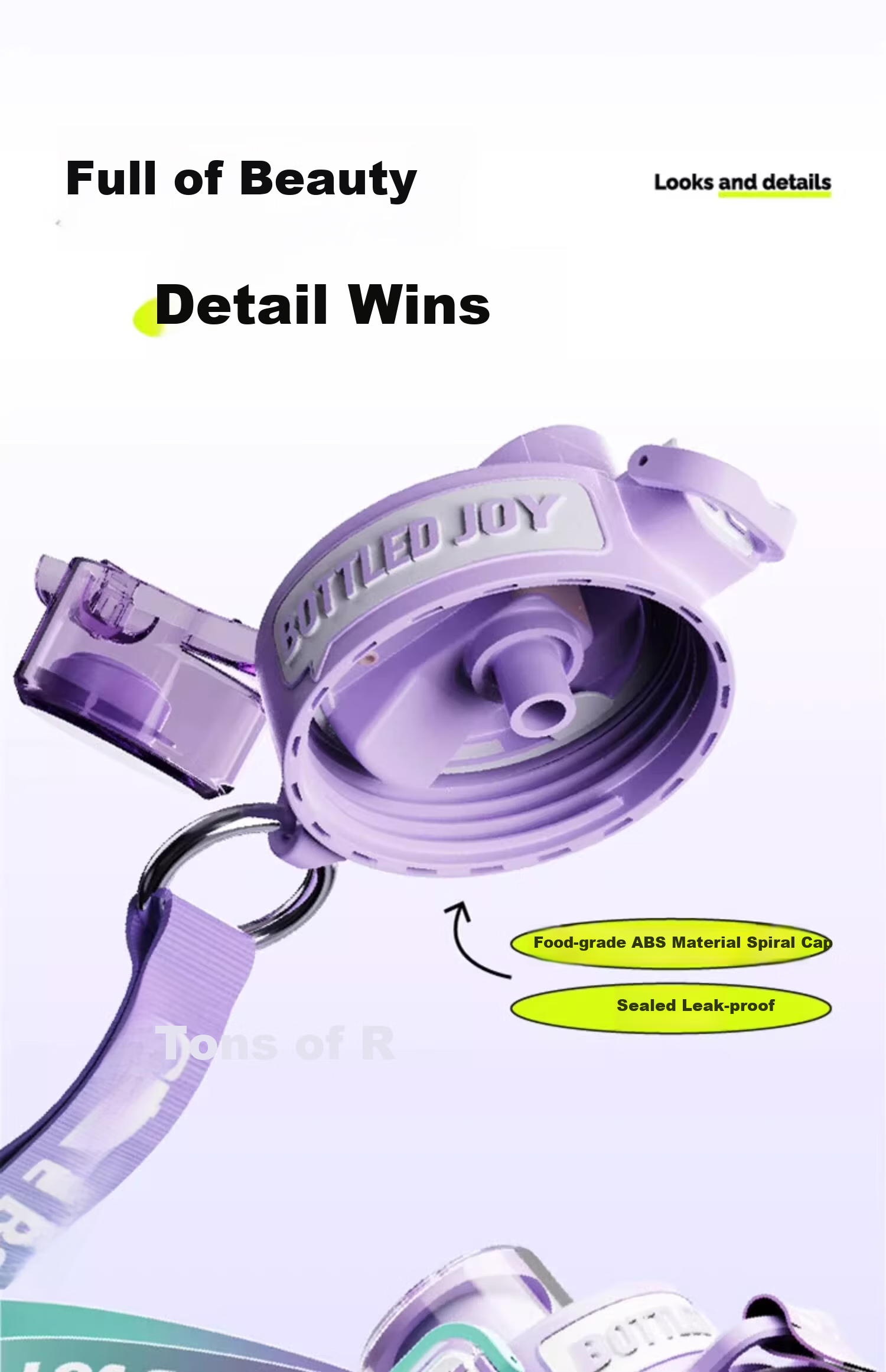 Dundun Tritan Plastic Student Sports Water Bottle Large Capacity Outdoor Portable Sports Flask for Men 15