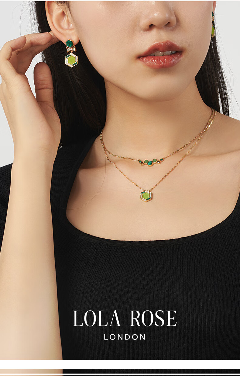 LOLA ROSE Honeycomb Series Necklace, Gemstone Necklace, Birthday And Holiday Gift for Girlfriend, Anniversary Present, Mid-Autumn Festival Gift 1