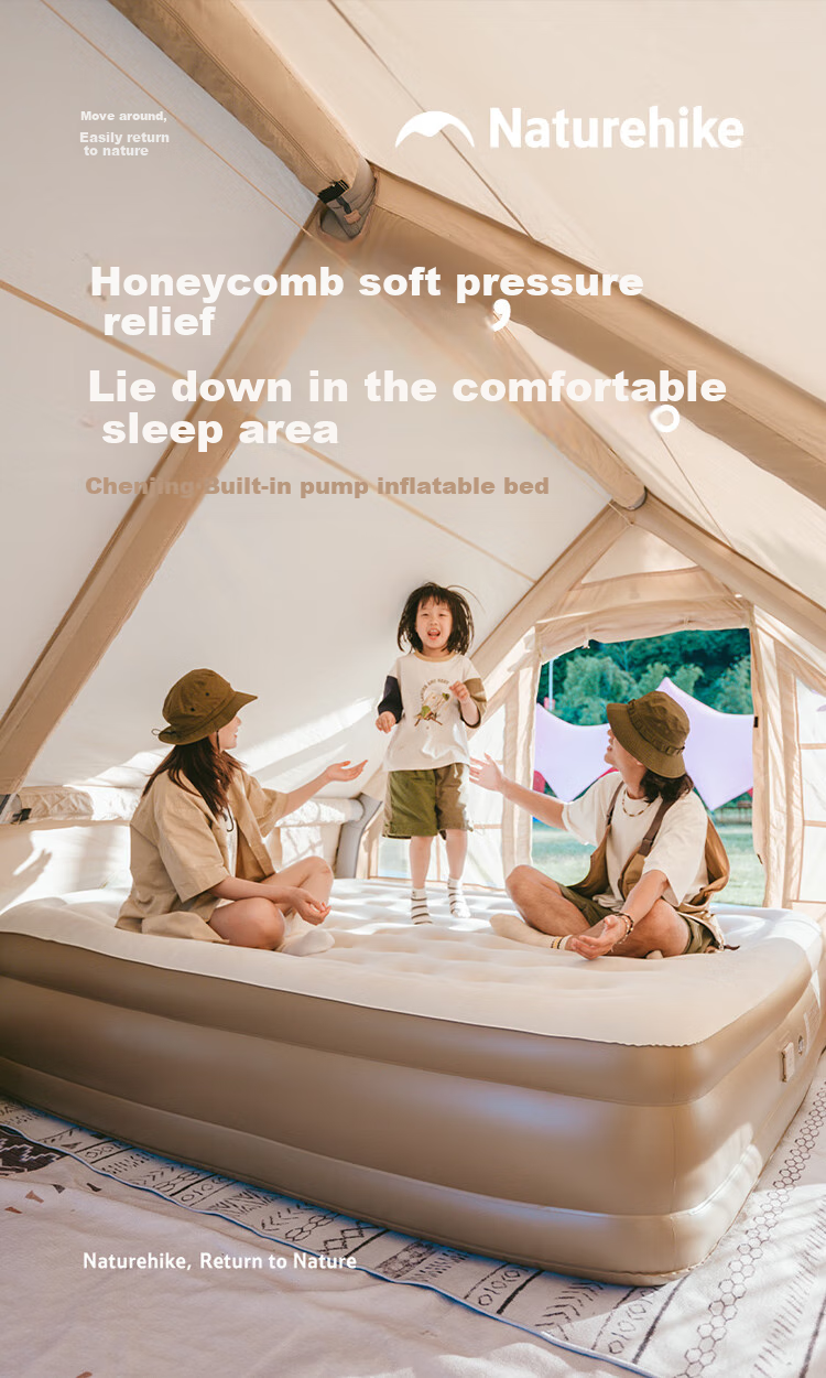 Naturehike Built-in Pump Inflatable Camping Mattress Outdoor Air Bed Home Sleeping Pad 1