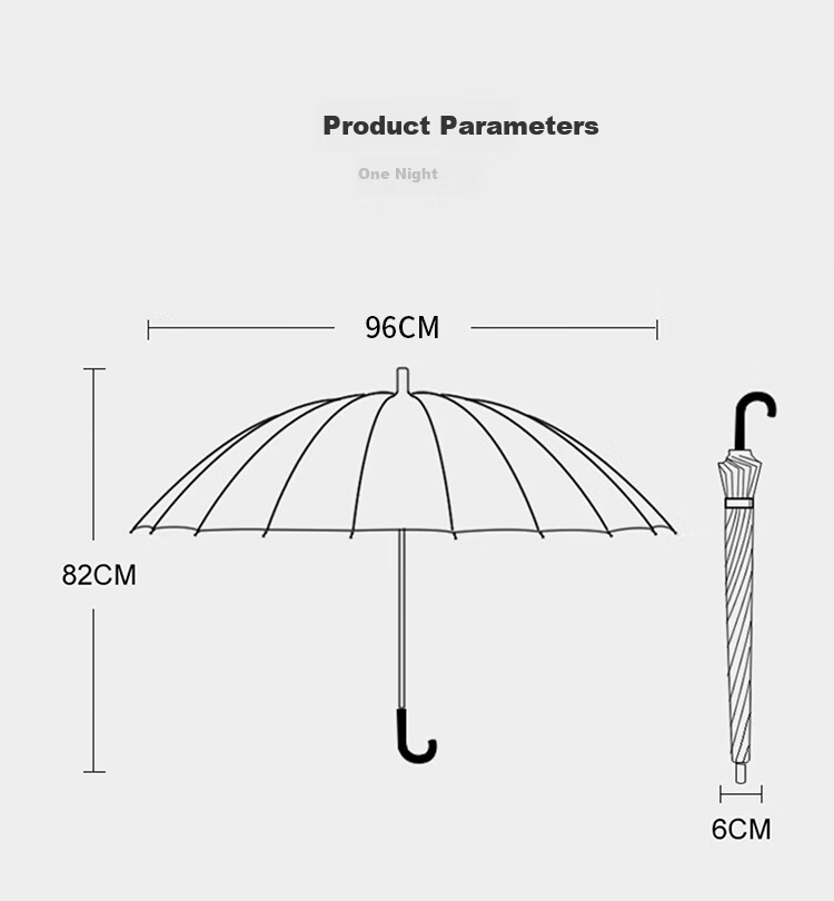 Fanyejia 16-Rib Long Handle Transparent Umbrella, Instagram-Style Atmosphere, Photography Tool, Straight Pole Eco-Friendly Large Double Umbrella 6