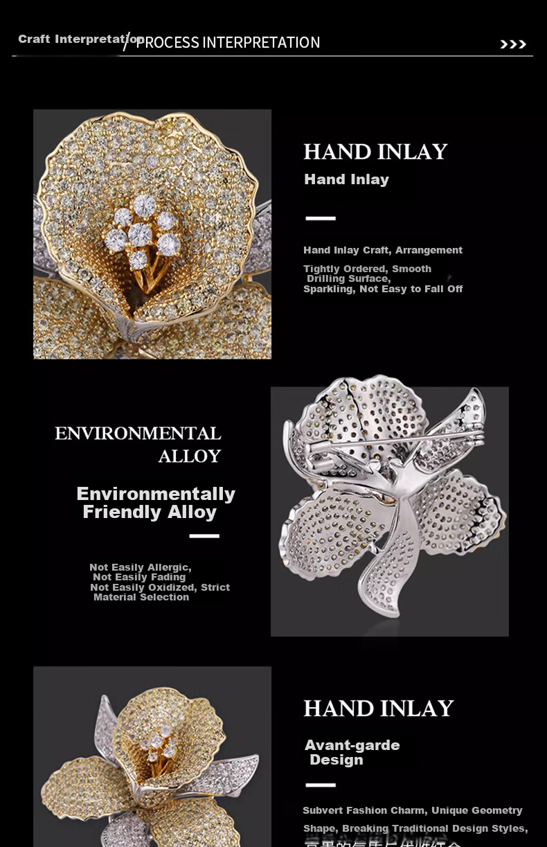 Eternelle French Original Design Camellia Brooch, High-End Luxurious Elegant Corsage, Women's Gift 8