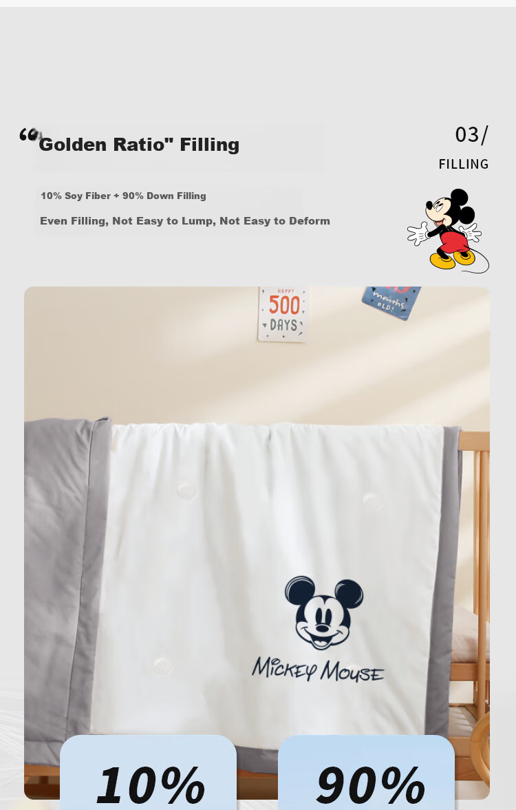 Wuyingongfang Mu Yin Liangpin Textile Subsidiary Baby Summer Cooling Quilt, Summer Air Conditioning Quilt, 120*150cm, Smiley Mickey 5