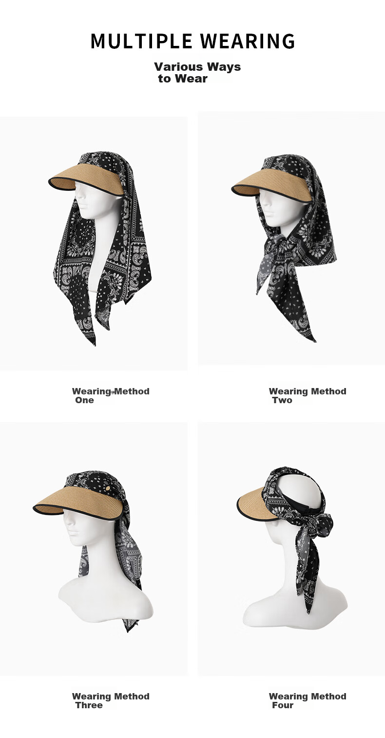 Kenmont Spring And Summer Loose Wide Brim Straw Hat for Women, Foldable Sun Hat with Face Protection, All-Around Sunshade Hat 6241 7