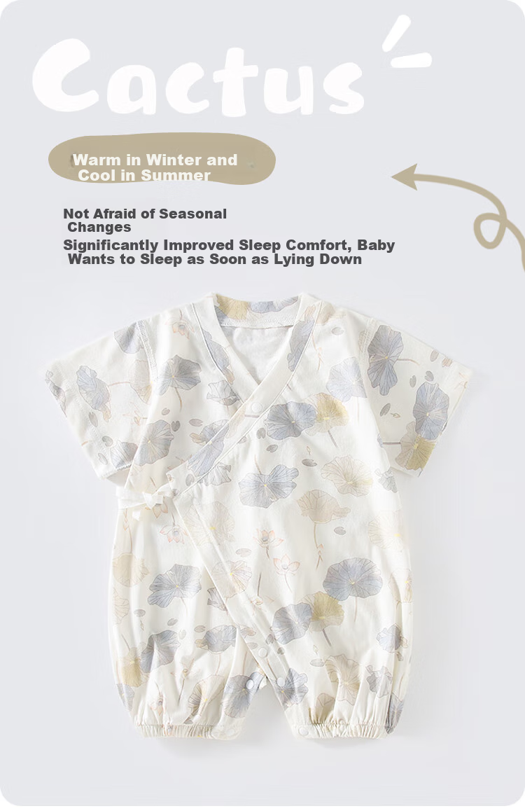 Qiaojiaoya Baby Clothes Romper Summer Thin Style Newborn Full Moon Girl Baby Short Sleeve Crawling Suit Summer Pure Cotton Pajamas 1