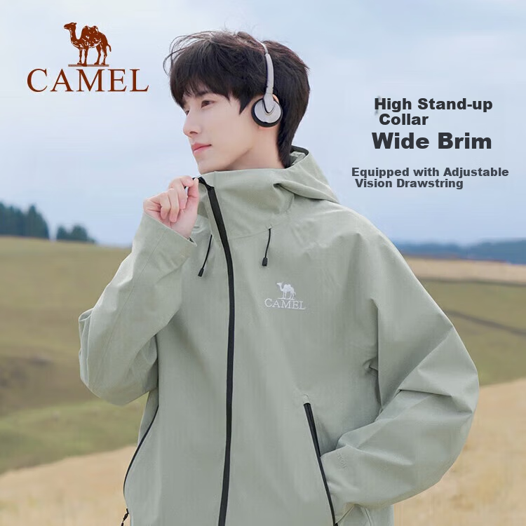 CAMEL [Dilireba's Style] Outdoor Hardshell Jacket for Men And Women, Unisex Style, Triple Protection Mountaineering Coat B001