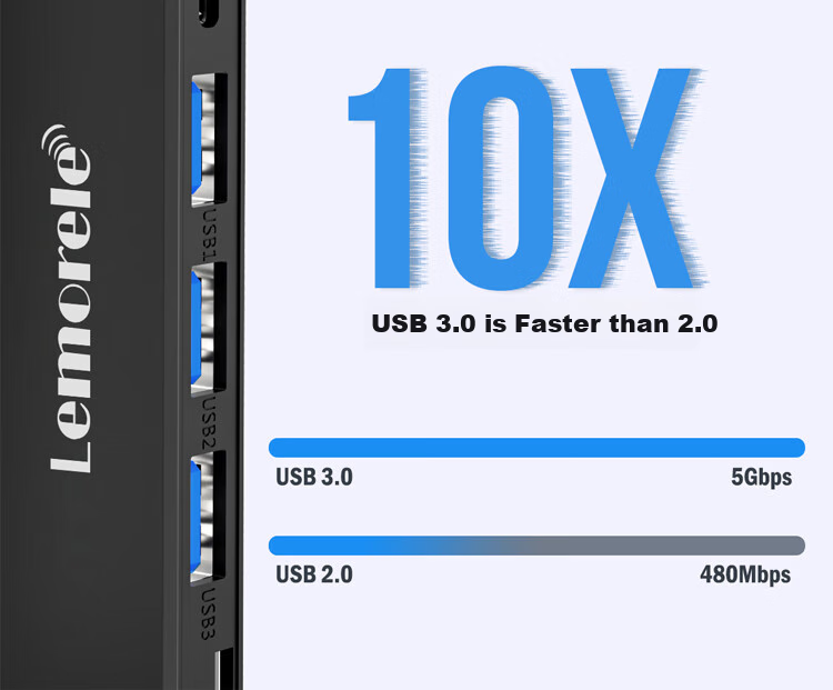 Lemorele Type-C Expansion Dock, 7-In HDMI 4K, USB3.0*3, PD100W Fast Charging, SD/TF Card Reader, Mac Expansion Dock, Compatible with Apple And Huawei Laptops, TC90 3