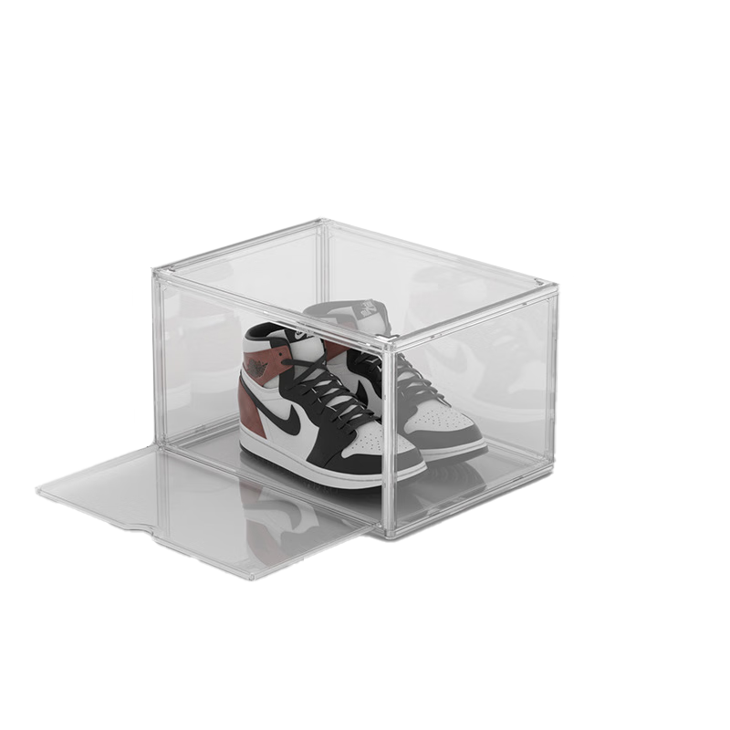 OMANTI Acrylic Transparent Shoe Box Dustproof Moisture-Proof AJ High-Top Shoe Box Magnetic Blind Box Figurine Display Storage Cabinet