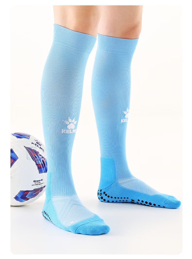 KELME Silicone Over-the-Knee Football Socks Lycra Antibacterial Odor-Resistant Professional Anti-Slip Towel Bottom Socks Black L 4