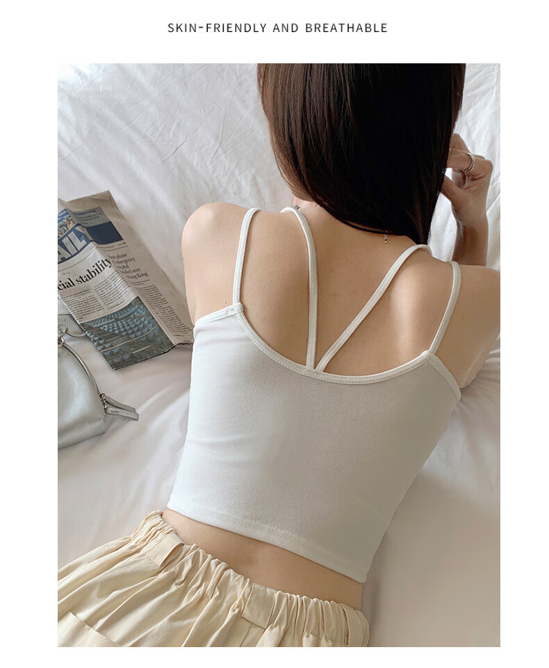 Langsha White Camisole Vest Women 2026 New Versatile Backless Slim Sleeveless Top 12
