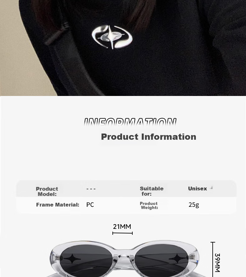 Boshide Sunglasses, Cat Eye Sunglasses, Suitable for Women with Clear Frame, High-End Cat Eye Sunglasses, Transparent Gray Frame with Black And Gray Lenses 10